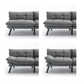 thumbnail image 4 of Nmkwnr Upholstered Loveseat Sofa with Metal Legs, 2 Seater Sofa Couch for Living Room, Office, Light Gray, 4 of 5