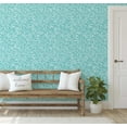 thumbnail image 5 of S4Sassy Peel & Stick Vinyl Wallpaper, Hand-Painted Leaf Trail Pattern Wallpaper Contact Paper Waterproof - Turquoise, 25"x60", Removable Walls Covering for Dining Room, Entry Wall, Office, 5 of 9