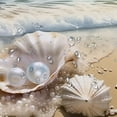 thumbnail image 5 of Chilfamy Seashell Sandy Beach Wave Shower Curtain Cloth Fabric Bathroom Decor Set with Hooks 100% Polyester Waterproof Washable Shower Curtain for Bathroom 69x72, 5 of 7
