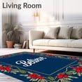 thumbnail image 2 of ODIKA 5'x7' Machine Washable Non-Slip Area Rug, Festive Believe Holiday Cushioned Doormat High Traffic Rug, Blue, 735326, 2 of 7