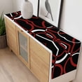 thumbnail image 4 of Red Geometric Table Runner - 48 Inch Long, Kitchen Dining Table Runner Dresser Scarves, Vintage Abstract Stripes Aesthetic Art Farmhouse Decor for Coffee Tables Wedding Party Banquet, 4 of 8