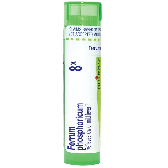 Boiron Ferrum Phosphoricum 8X, Homeopathic Medicine for Low Or Mild Fever, 80 Pellets