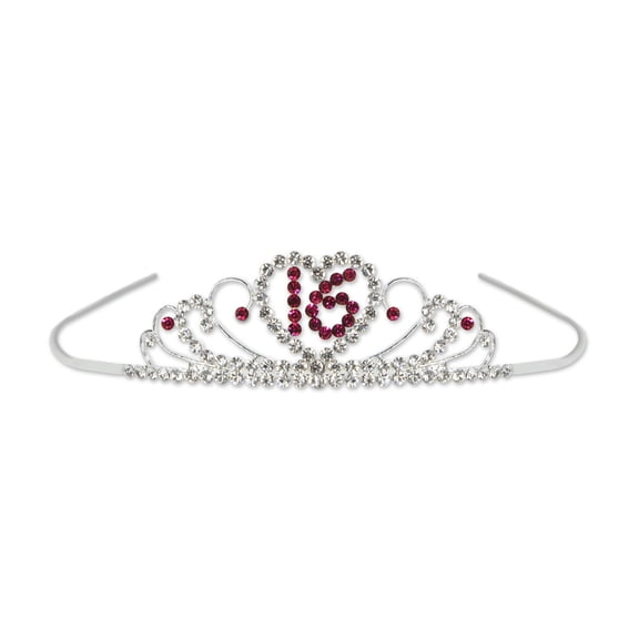 Party Central Pack of 6 Sweet 16 Birthday Tiaras Costume Accessories - One Size