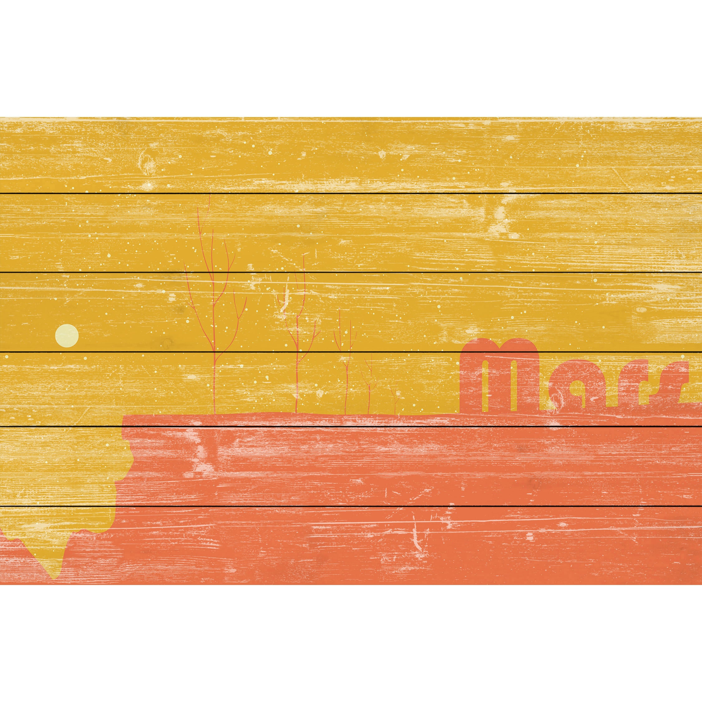 Marmont Hill - "Mars" Painting Print on White Wood