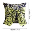 thumbnail image 2 of Diceymbol Halloween Throw Pillow Green Spiderweb Bow Cushion for Sofa Chair Bat Spider Witchy Home Decor 18 Inch, 2 of 7