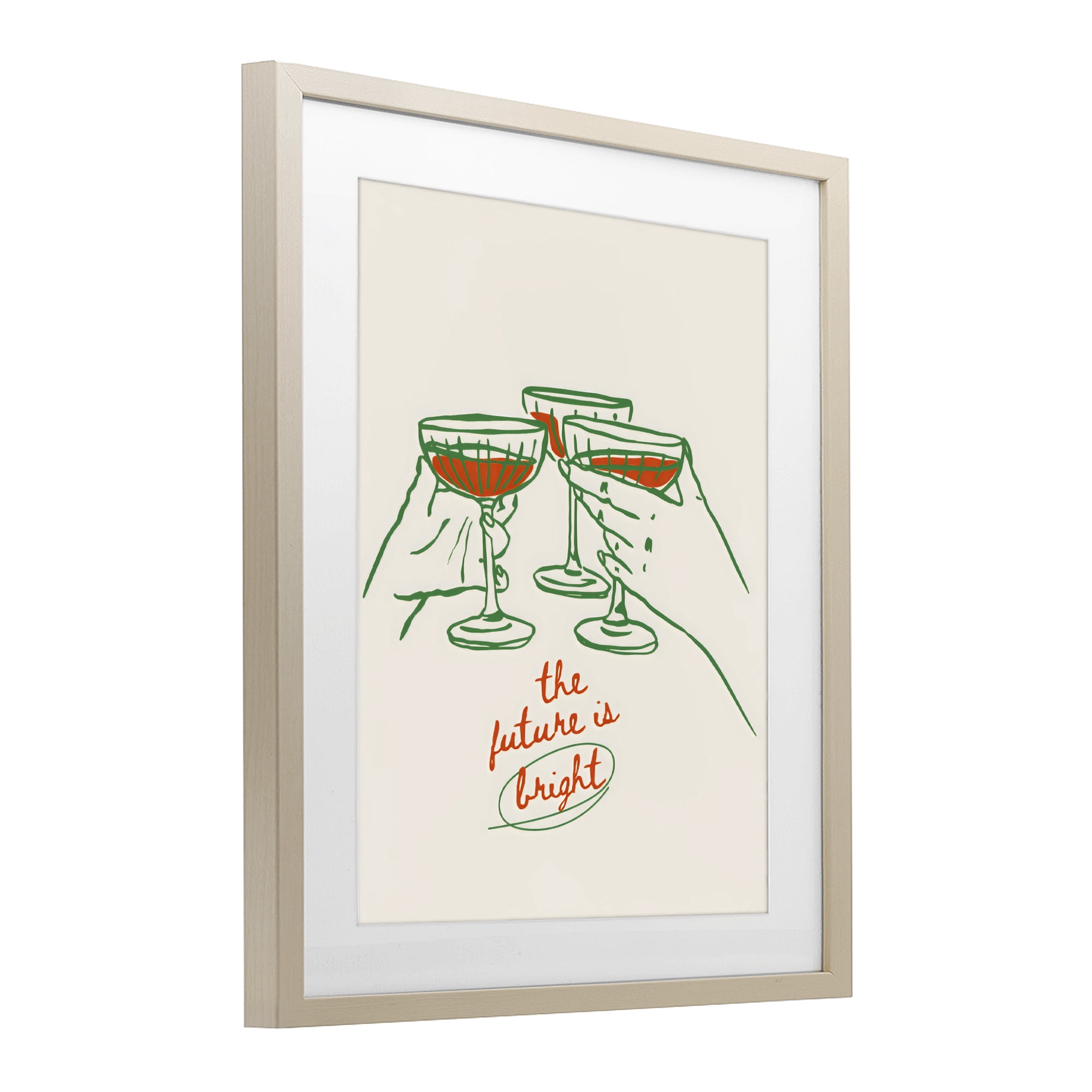 Stupell Industries The Future Is Bright Toast Birch Framed Print Under Glass, design by The Prints Vibe