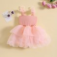 thumbnail image 2 of Fortune Robe Trapèze Fille 1-6 Ans Robe Sans Manches Nœud Tulle Robe d'Anniversaire d'Été, 2 of 8