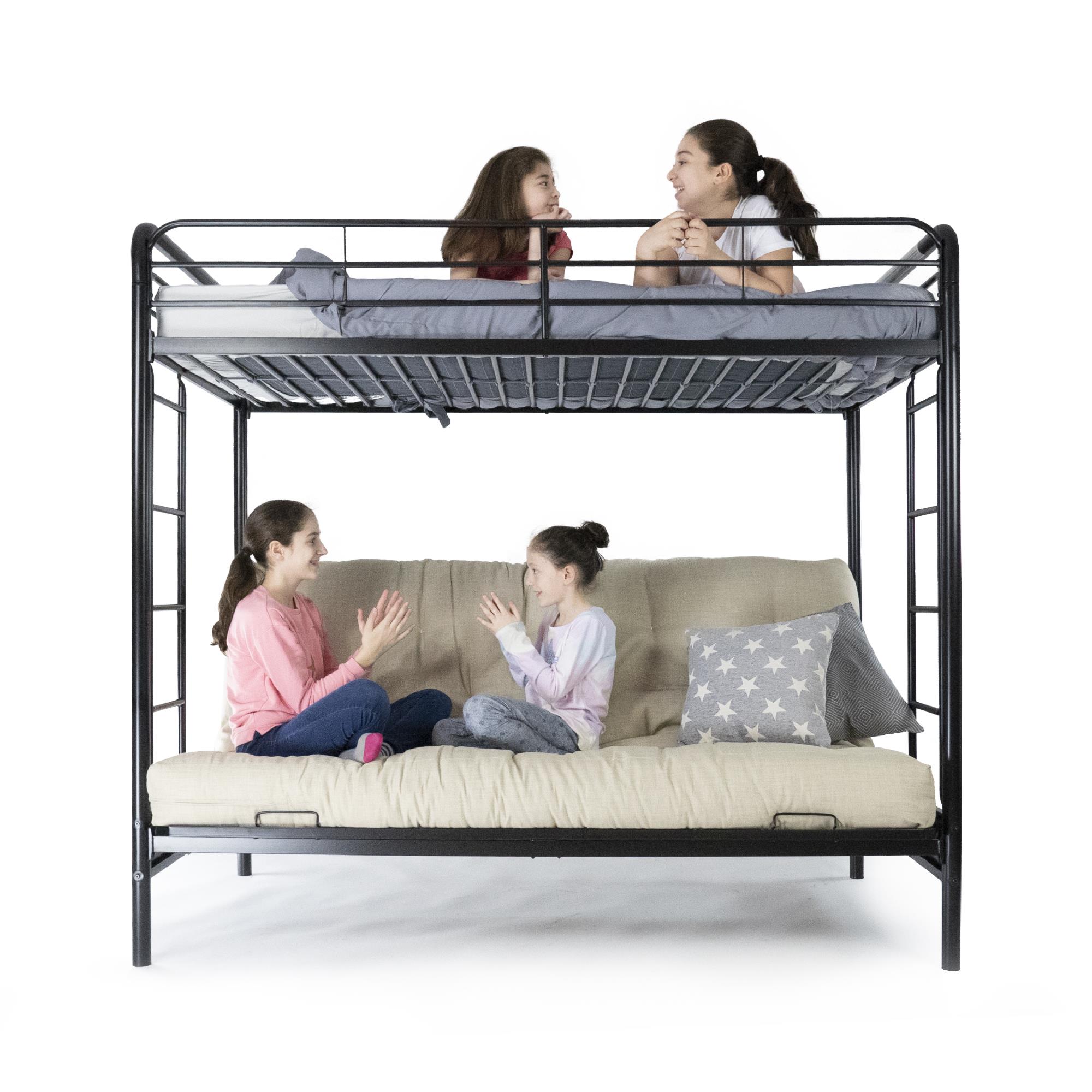 DHP Sammie Twin over Futon Metal Bunk Bed, Black - image 4 of 14