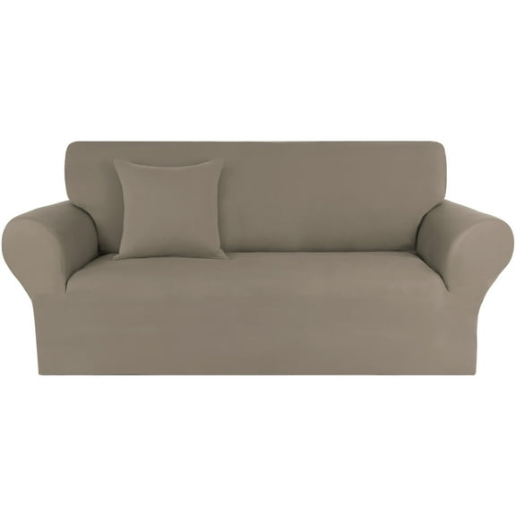 Unique Bargains Solid 1/2/3 Seater Sofa Cover Stretch Couch Slipcover Beige Sofa