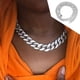 thumbnail image 5 of Cadena cubana Sunnimix moda punk Plata 23.62 pulgadas, 5 of 7