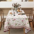 thumbnail image 1 of Pink Roses Tablecloth, Rosette Tablecover,Wrinkle Resistant and Washable Perfect for Kitchen,Dining Room,Outdoor,Picnic,Patio,Party,Rectangle 60x120 inch, 1 of 5