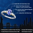 thumbnail image 2 of Gem Stone King 10K Two Tone Gold Blue Tanzanite and Lab Grown Diamond Engagement Ring for Women | 1.46 Cttw | Oval 8X6MM | Gemstone December Birthstone | Size 9, 2 of 6