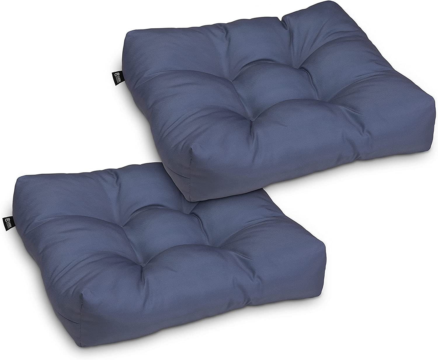 WaterResistant Square Patio Seat Cushions, 19 x 19 x 5 Inch, 2 Pack