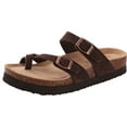 thumbnail image 1 of Nuevas zapatillas de corcho de moda para mujeres y hombres, sandalias planas de gamuza de cuero, sandalias de playa de verano para parejas con hebilla ajustable, 1 of 6