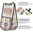 thumbnail image 2 of Yayeee Double Oven Mitt Kitchen Heat Resistant Baking 35" x7" Quilted Glove, Beige Jam Jars, 2 of 6