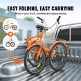 thumbnail image 3 of VEVOR Triciclo plegable para adultos, 24 pulgadas, 7 velocidades, bicicleta de crucero de 3 ruedas de acero al carbono con canasta y asiento ajustable, triciclos plegables para ir de compras, picnic, 3 of 9