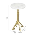 thumbnail image 4 of Pemberly Row Modern / Contemporary Metal Side Table White & Gold, 4 of 4
