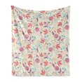 thumbnail image 1 of Pastel Soft Flannel Fleece Throw Blanket, Fresh Spring Field Gardening Plants Flowers Retro Tulip Peony Blossoms Twigs, Cozy Plush for Indoor and Outdoor Use, 60" x 80", Multicolor, by Ambesonne, 1 of 6
