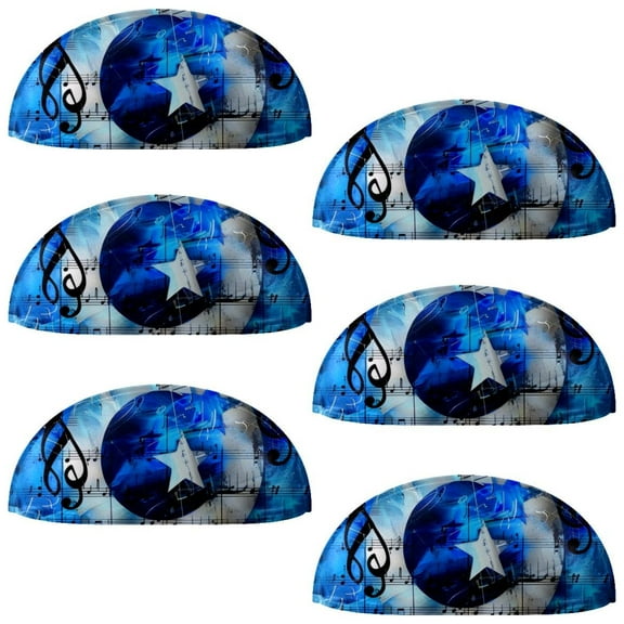 PhooArto 6 Pcs Cup Drawer Pulls, Blue Music Notes Stars Shell Shape Handles Cabinet Knobs for Dresser Cupboard Closet Wardrobe with Screws