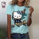 thumbnail image 2 of Camiseta con estampado de dibujos animados de Hello Kitty para mujer, camisetas con gráficos kawaii, camisetas casuales de manga corta a color para mujer, camisetas Harajuku con cuello redondo, 2 of 5