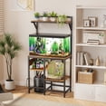 thumbnail image 4 of 20-29 Gallon Fish Tank Stand, Aquarium Stand with Power Outlet, Heavy-Duty Reptile Terrarium Stand Table with 6-Leg Support and 4-Tier Adjustable Storage Shelves, 4 of 8