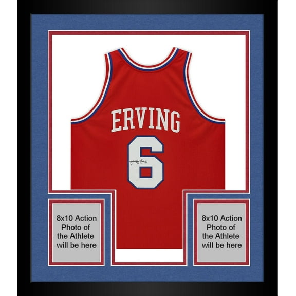 Framed Julius Erving Philadelphia 76ers Autographed Mitchell & Ness Red Authentic Jersey - Fanatics Authentic Certified