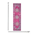 thumbnail image 2 of 2â€™ x 6â€™ Fuchsia and Blue Distressed Runner Rug, 2 of 2