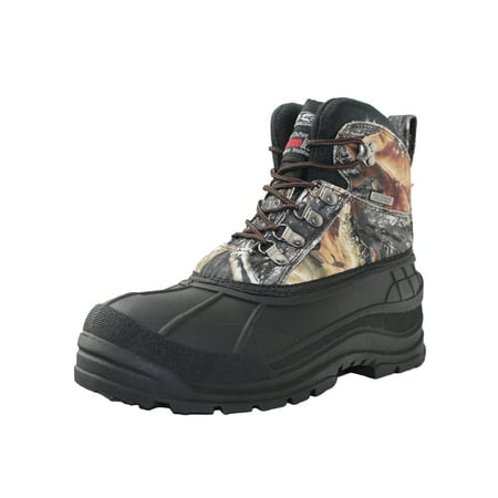 OwnShoe Mens Camouflage Leather Waterproof Insulated Snow Duck Boots