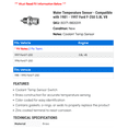 thumbnail image 2 of Water Temperature Sensor - Compatible with 1981 - 1997 Ford F-250 5.8L V8 1982 1983 1984 1985 1986 1987 1988 1989 1990 1991 1992 1993 1994 1995 1996, 2 of 2