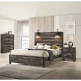 thumbnail image 4 of Queen Size Wooden Platform Bed Frame with Rustic Finish and Lamp, Suitable for Bedroom, 4 of 8
