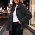thumbnail image 6 of Edvintorg Outerwear for Women Plus Size Fleece Long Sleeve Zip up Jacket Fall Winter Loose Collared Coat with Pocket Women Clothing S-3XL Black, 6 of 8