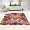 thumbnail image 2 of Yayeee Area Rugs for Living Room 5.2'x4' Non Slip Washable Bedroom Floor Carpet, Cute Doughnuts Pattern, 2 of 6