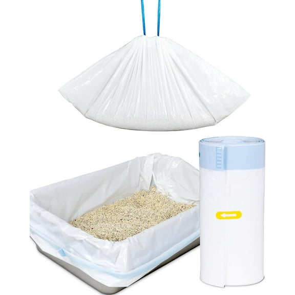 Cat Litter Box Liners: 36" x 18" Large Cat Litter Box Bags, 2 Mils Extra Thick, Durable & Tear-Resistant, 10 Count