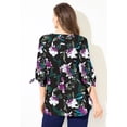thumbnail image 3 of Catherines Women's Plus Size Georgette Button Down Tie Sleeve Cafe Blouse, 3 of 6
