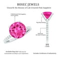 thumbnail image 4 of Rosec Jewels Lab Grown Pink Sapphire Solitaire Ring with Diamond Side Stones - 10 mm, 925 Sterling Silver, US 4.00, 4 of 7