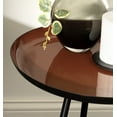 thumbnail image 6 of Kate and Laurel Laranya Modern Side Table, 15 x 15 x 22.5, Dark Clay Red and Black, Chic Minimalist End Table with Hand-Applied Enamel Tabletop, 6 of 6