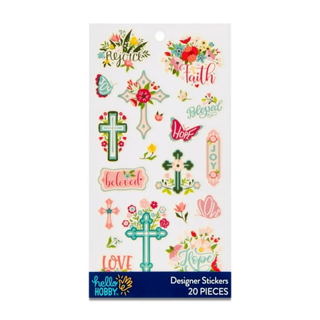 Hello Hobby Multicolor Religious Designer Stickers, 20 Count