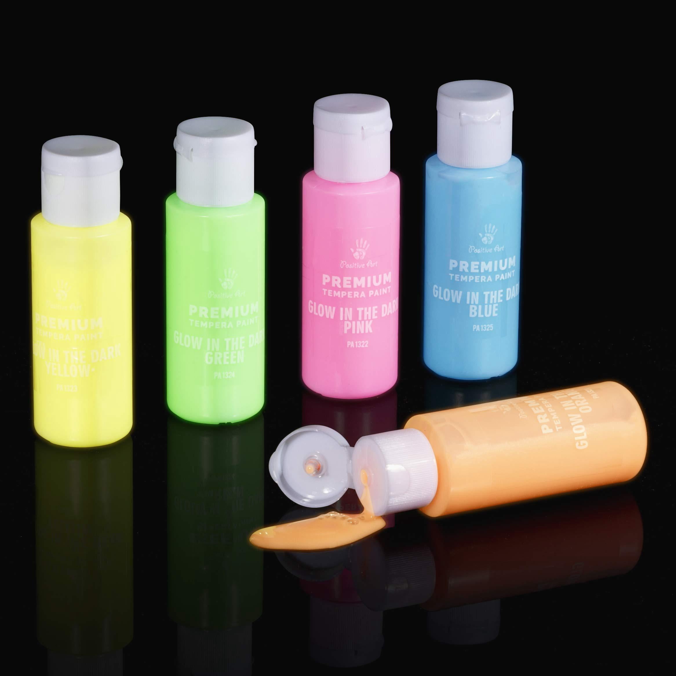 Positive Art Kids Tempera Paint Set 2oz Washable Non-Toxic Colorful Paints 40 Pack