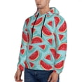 thumbnail image 2 of KLL Watermelon Print Mens Hoodie Long Sleeve Casual Pullover Hooded Sweatshirt Fashion Drawstring Hoodies with Pocket-3X-Large, 2 of 6
