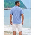 thumbnail image 6 of COOFANDY Men's Short Sleeve Casual Button Down Shirts Summer Beach Wedding Textured Linen Shirt for Men, 6 of 7