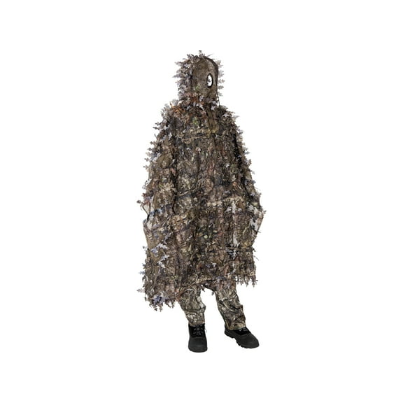 Ameristep 3D Leafy Concealment Weatherproof Finish Die-Cut Deer Turkey Hunting Camo Mobuc Gilly Poncho - One Size Fits All