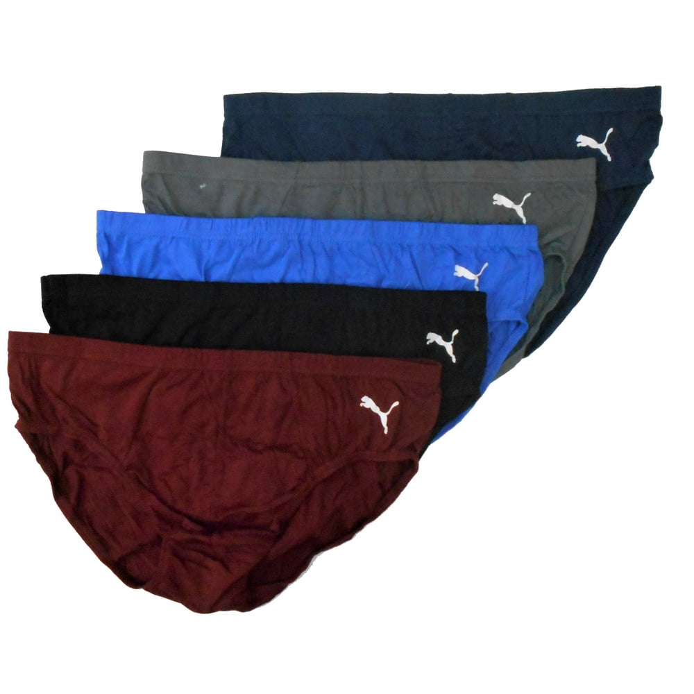 PUMA PUMA MEN'S UNDERWEAR 5 PACK BRIEF BURGUNDY ROYAL XLARGE
