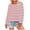 Pink, variant on Erwazi Womens Long Sleeve Tops Striped Shirt Crewneck Loose Fit Casual Fall T-Shirt
