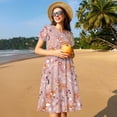 thumbnail image 4 of Disketp Beautiful Fox para Vestido de Manga Corta para Mujeres, Vestidos de Verano para Mujeres, Casual y Holgado para la Playa, 4 of 6