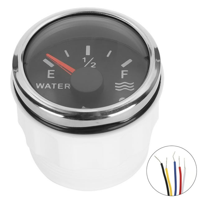 Filfeel Water Level Gauge, Water Level Gauge 52mm/2in Water Level Gauges 9‑30V DC Smart Alarm For Marine Boat RV 0‑190ohm European Sensor