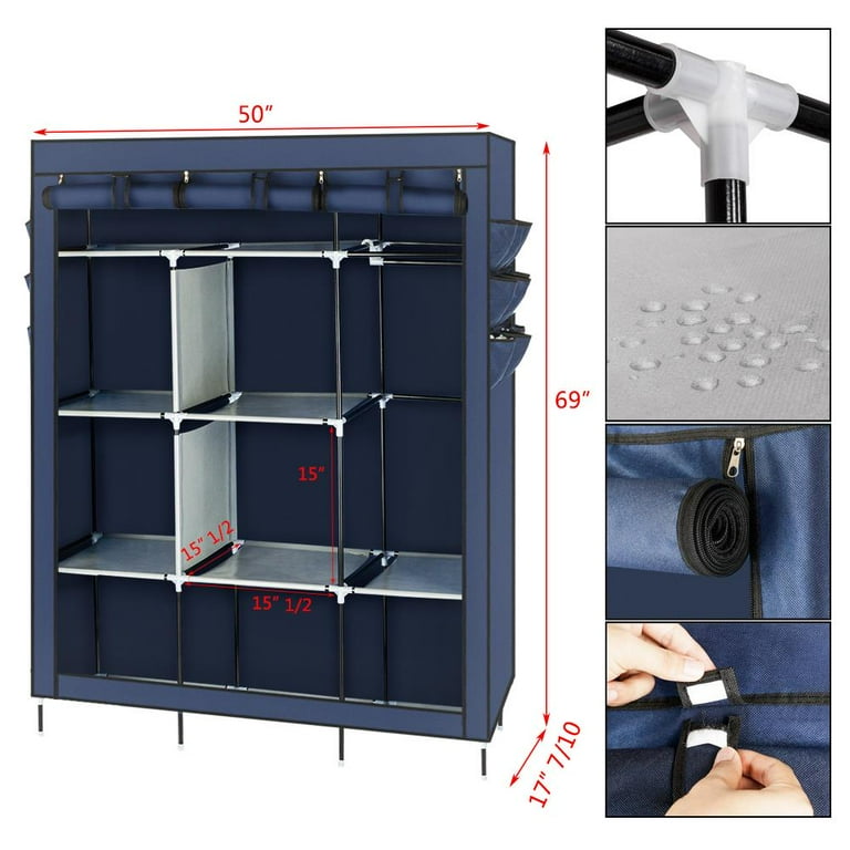 UNITSTAGE Portable Closet Wardrobe with Shoe Rack Freestanding Portabl – My  Store