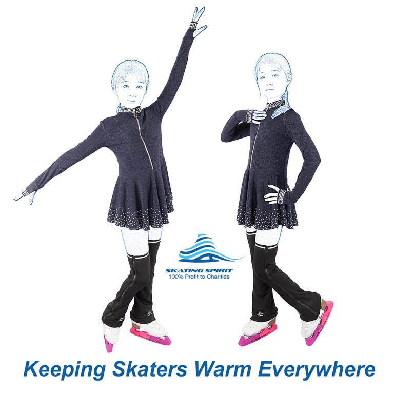 Ice Figure Skating Leg Warmer, Eip-on Eip-Off, Non-Slip Cuff Band, Fleece  Lined Thermal Fabric 