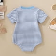 thumbnail image 4 of Baby Onesies Boy Newborn Baby Boy Independence Day Outfit Flag Embroidery Short Sleeve Bubble Romper Summer Bodysuit Baby 4th Of July Outfit, 4 of 8