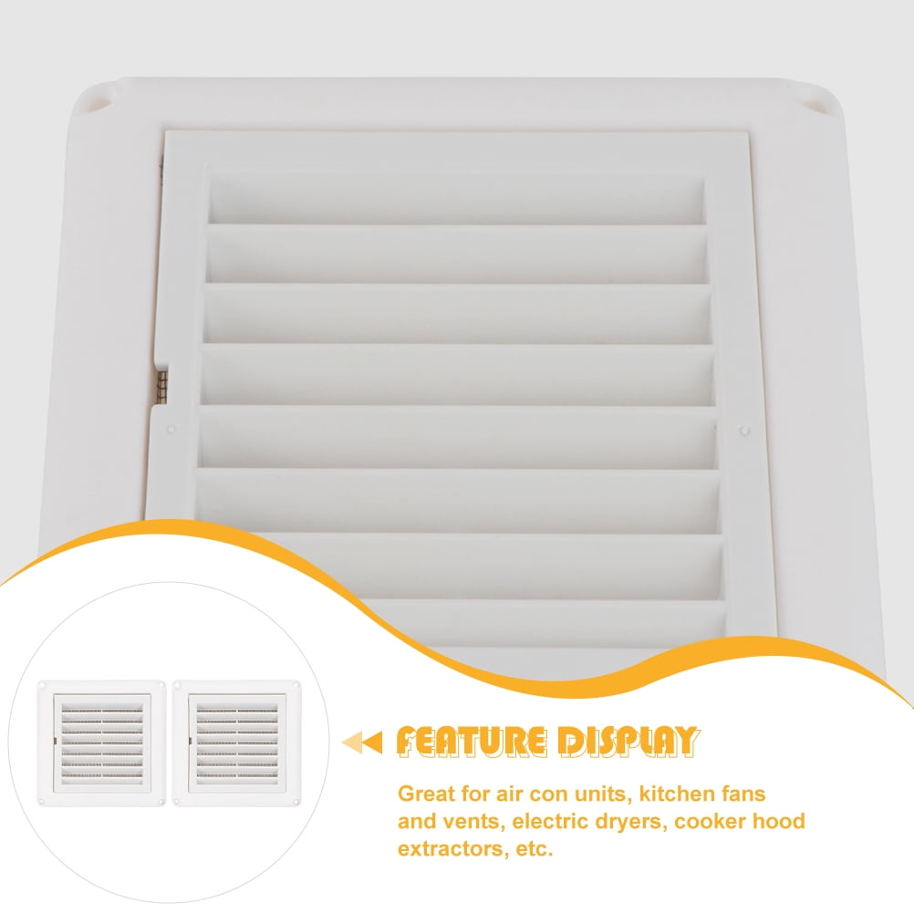 4-Pack Plastic Louvered Vent Covers for Air Exhaust, Vent Grilles, Easy Install Ventilation Covers