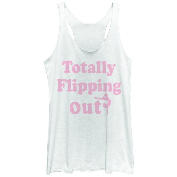 Women's Lost Gods Gymnastics Totally Flipping Out Racerback Tank Top White Heather X Large